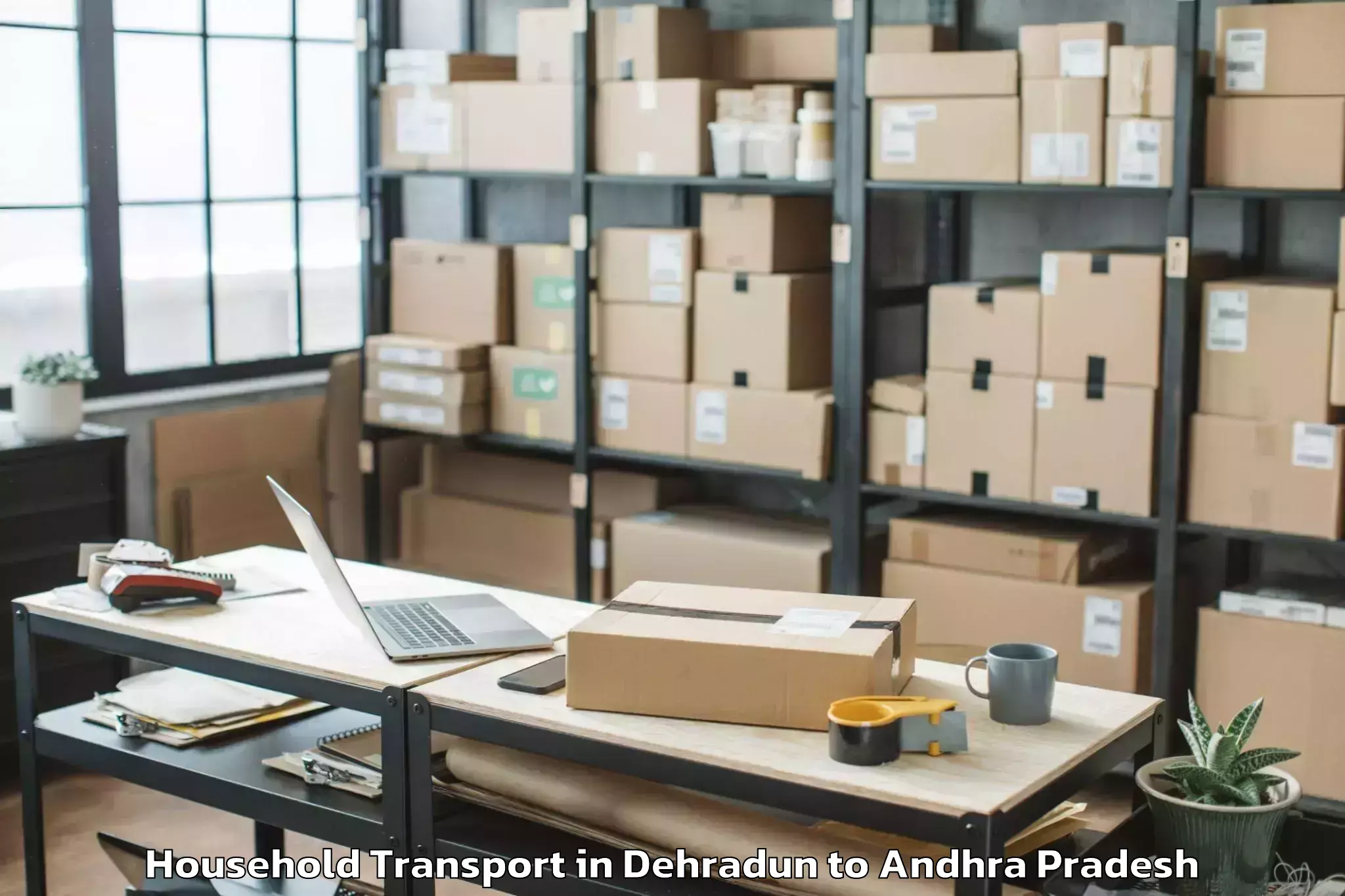 Reliable Dehradun to Bandi Atmakur Household Transport